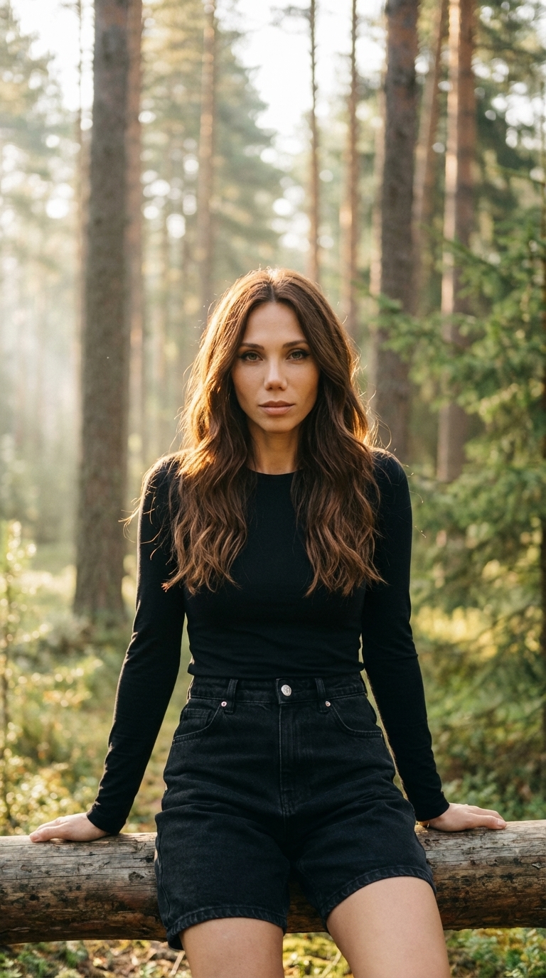 Утро в хвойном лесу