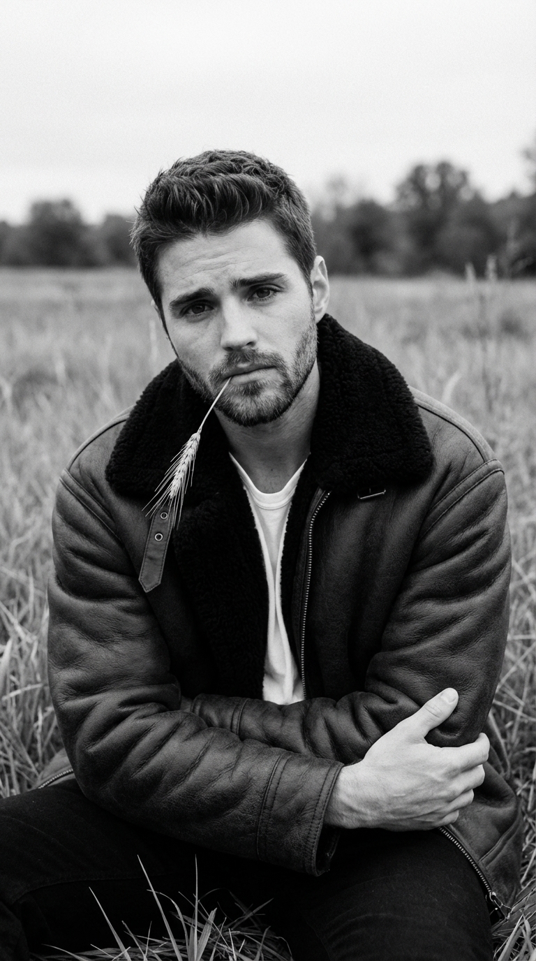 С травинкой во рту