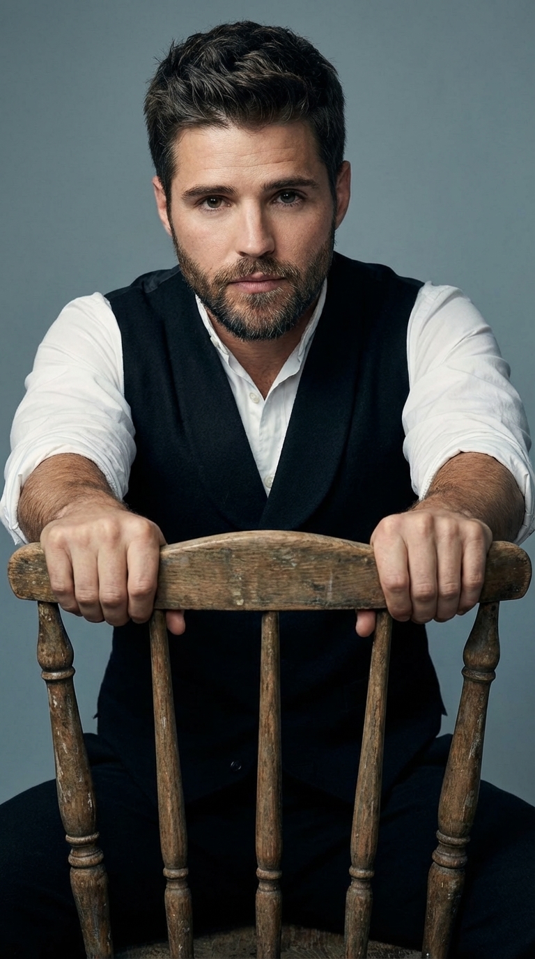 Портрет с деревянным стулом