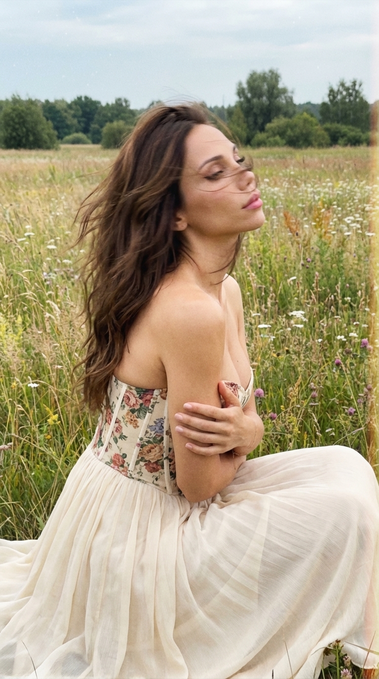 На цветущем лугу