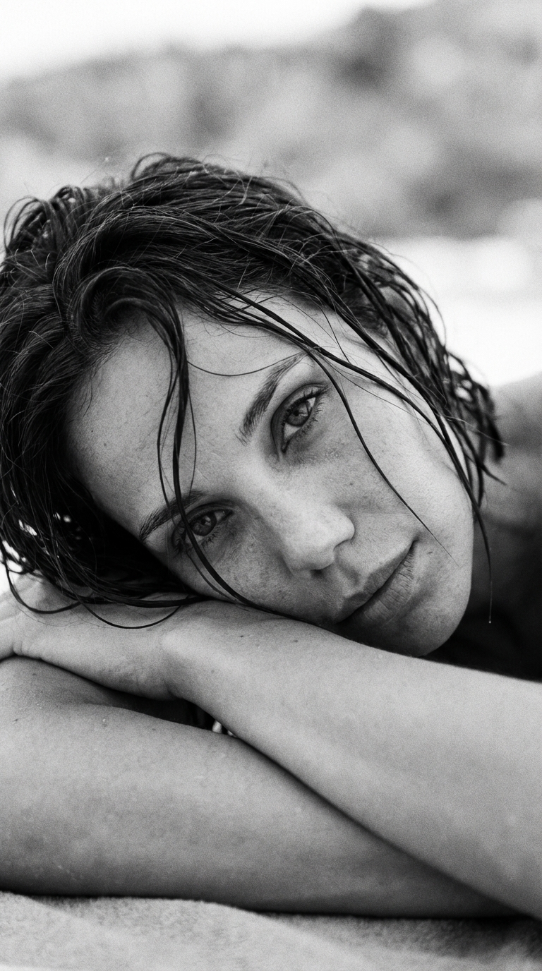 Чёрно-белый интимный портрет