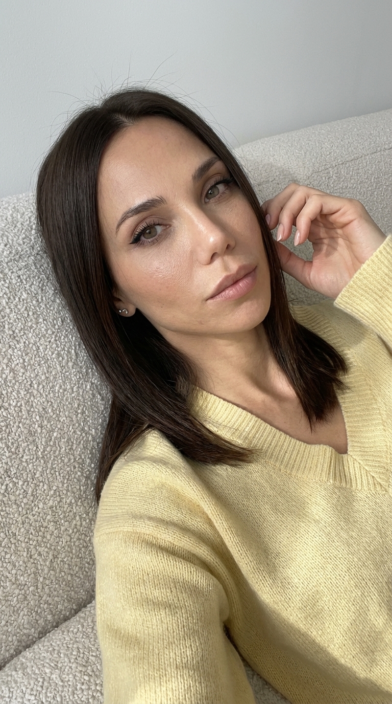 Отдых на светлом диване