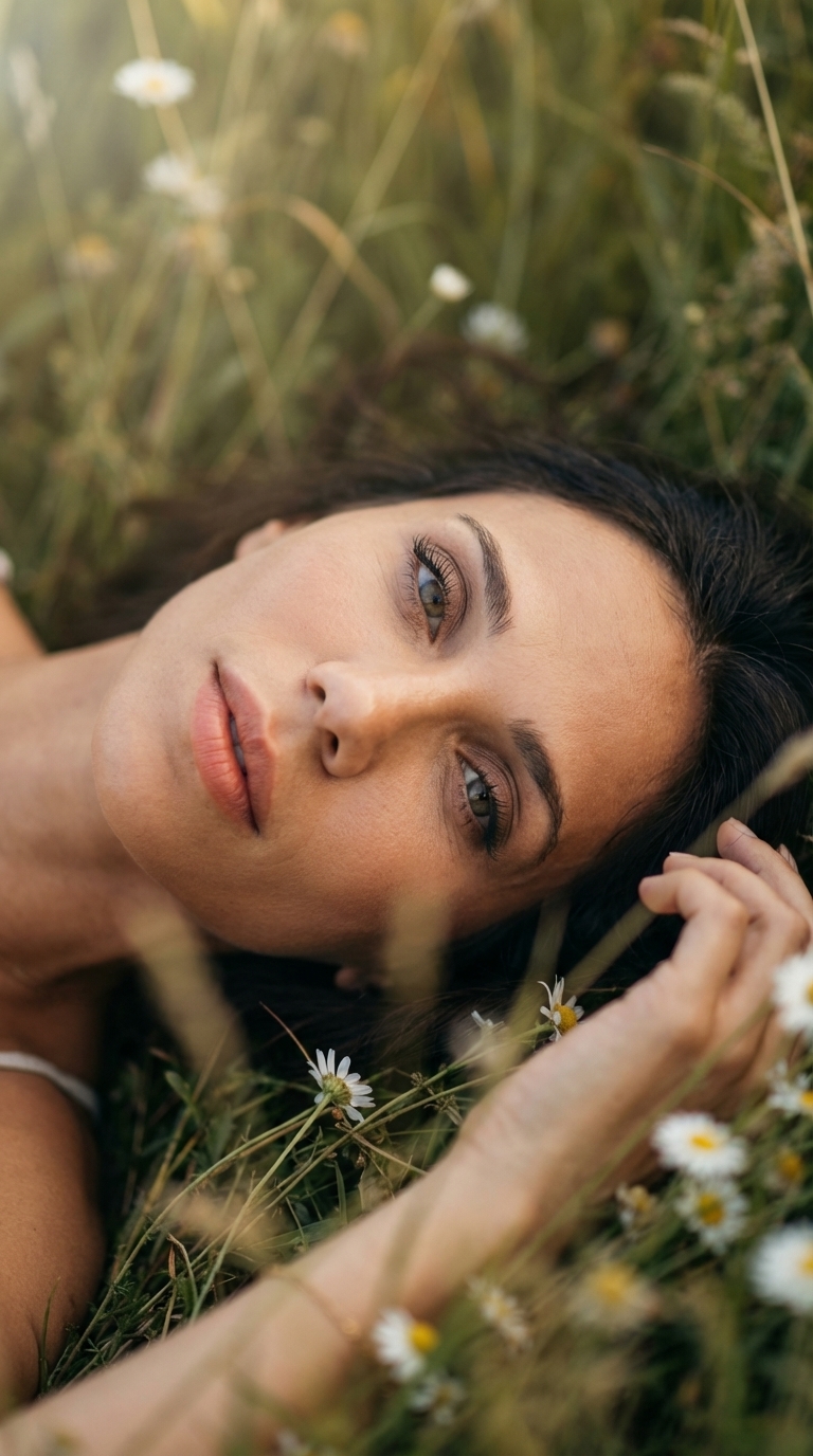 В поле с ромашками