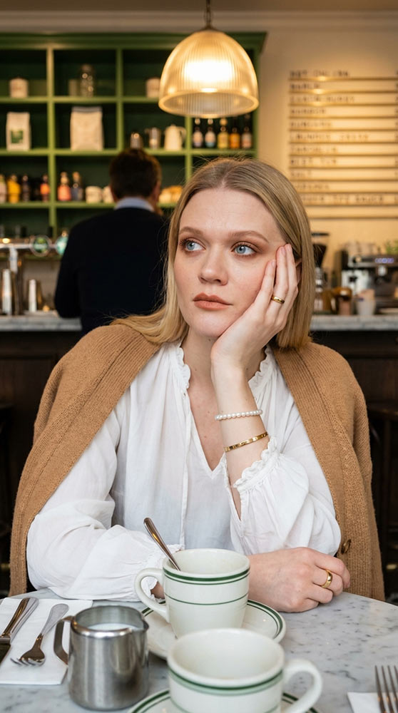 За столиком кафе