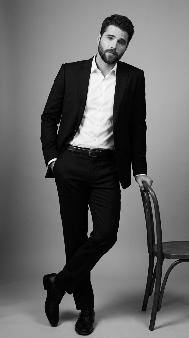 B&W костюм со стулом