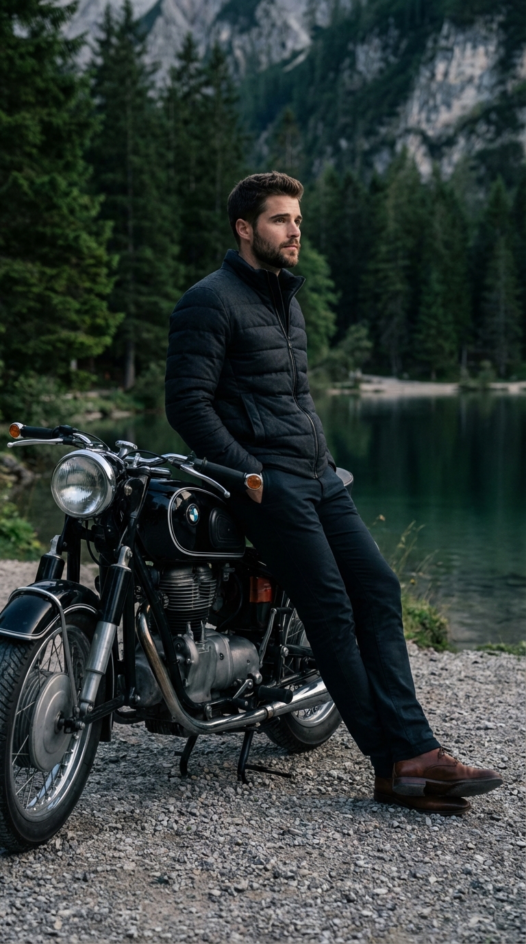 Мотоцикл горное озеро