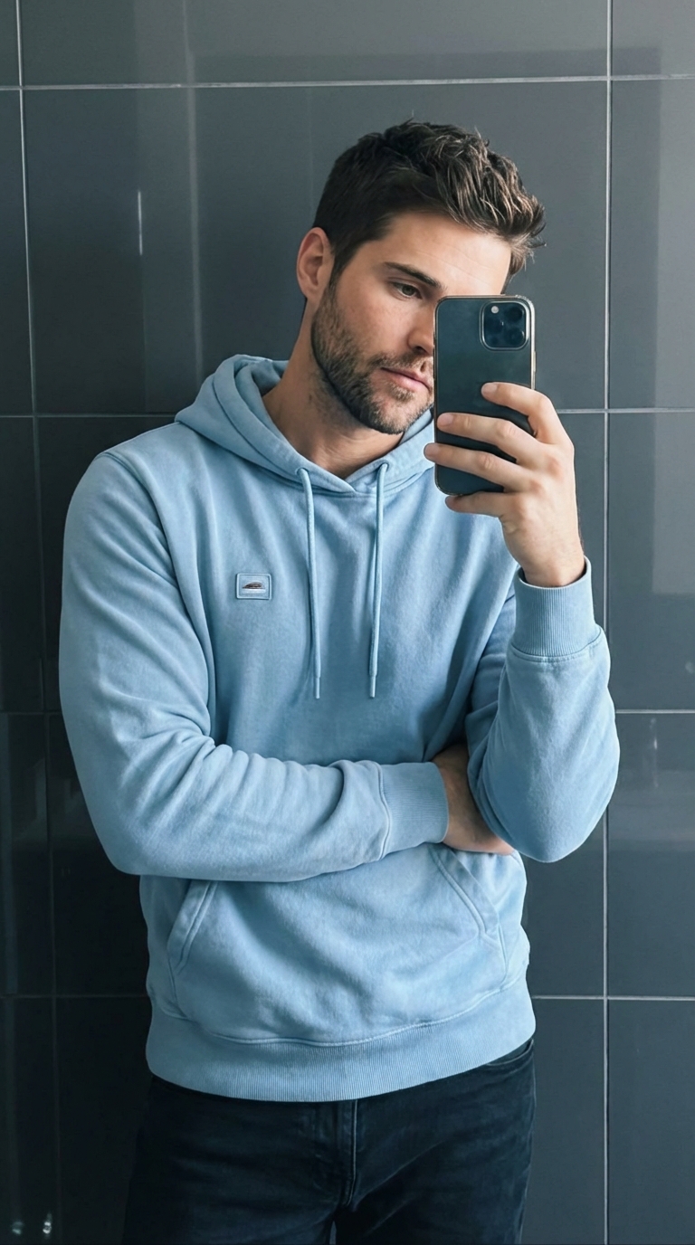 Зеркальное селфи тёмная стена