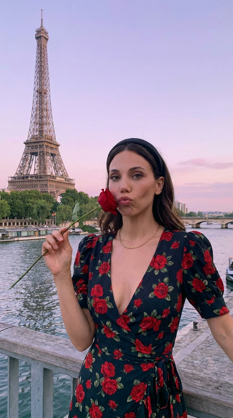 Париж с розой