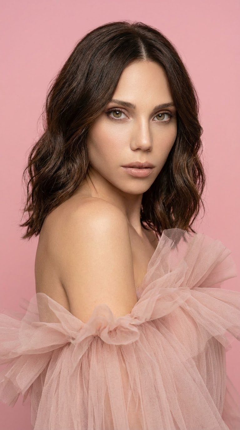 Розовое платье из тюля