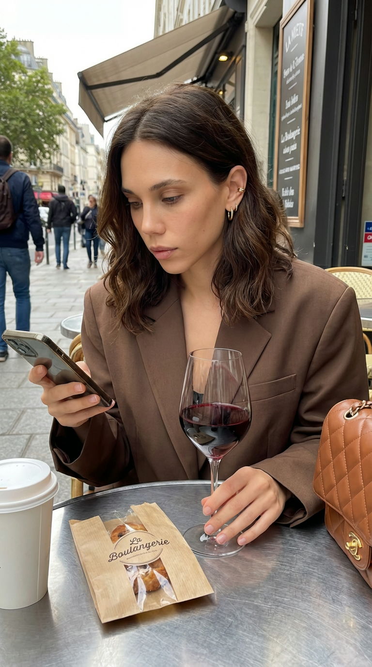 В кафе с телефоном