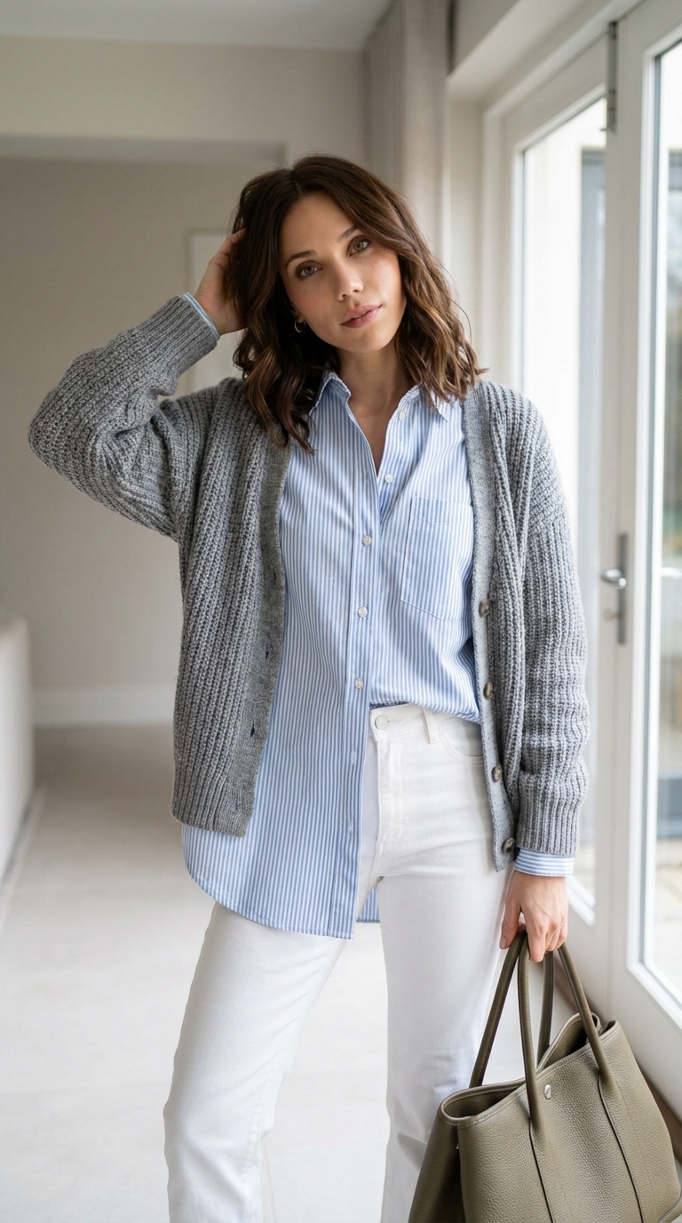 Кэжуал в кардигане