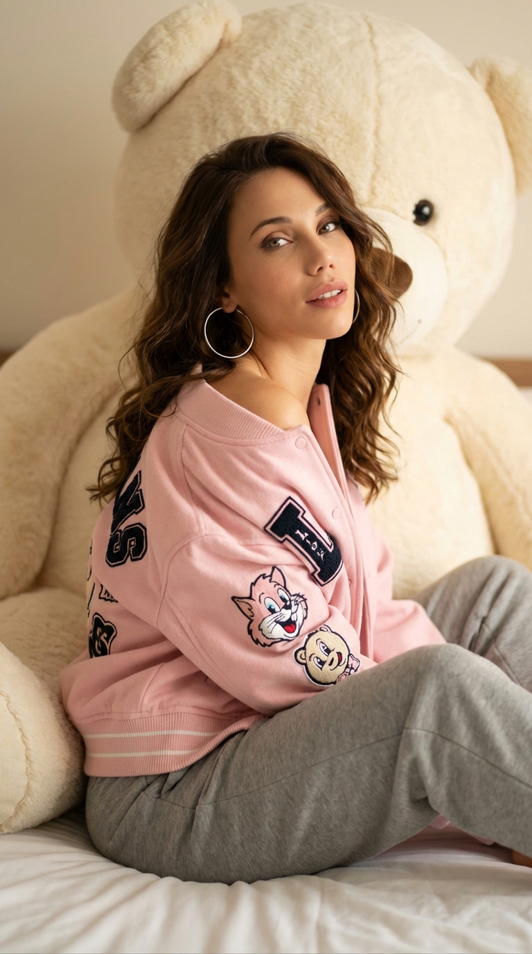 С плюшевым мишкой