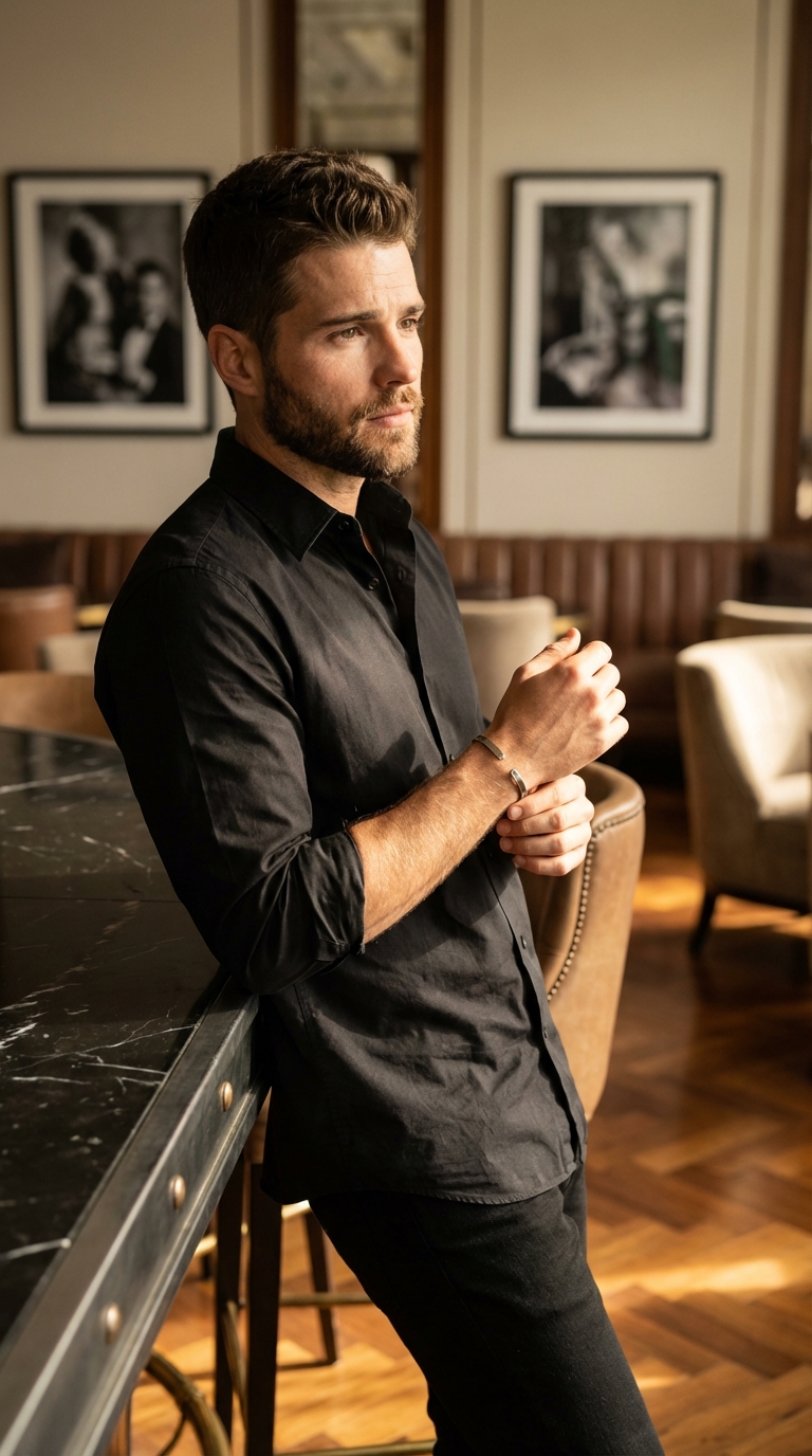 У колонны в баре