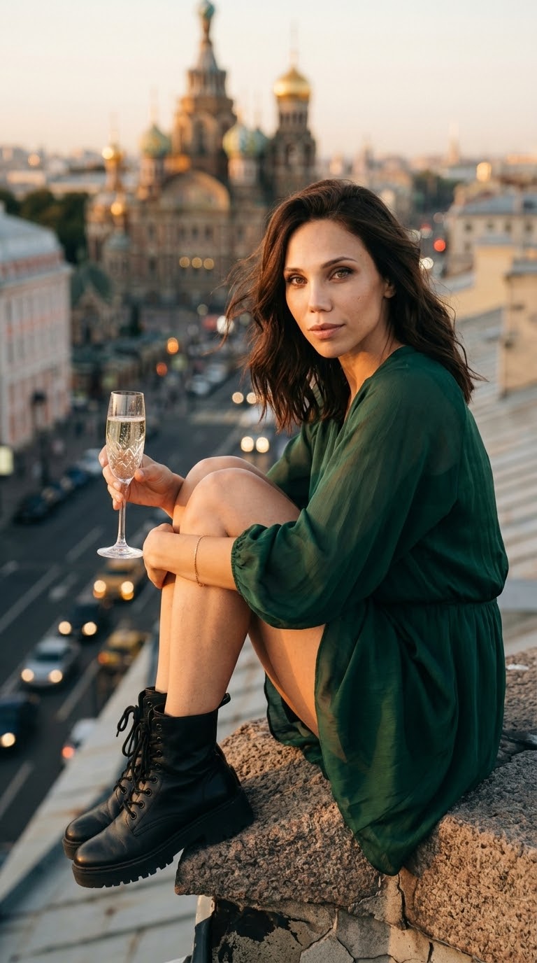 На крыше города